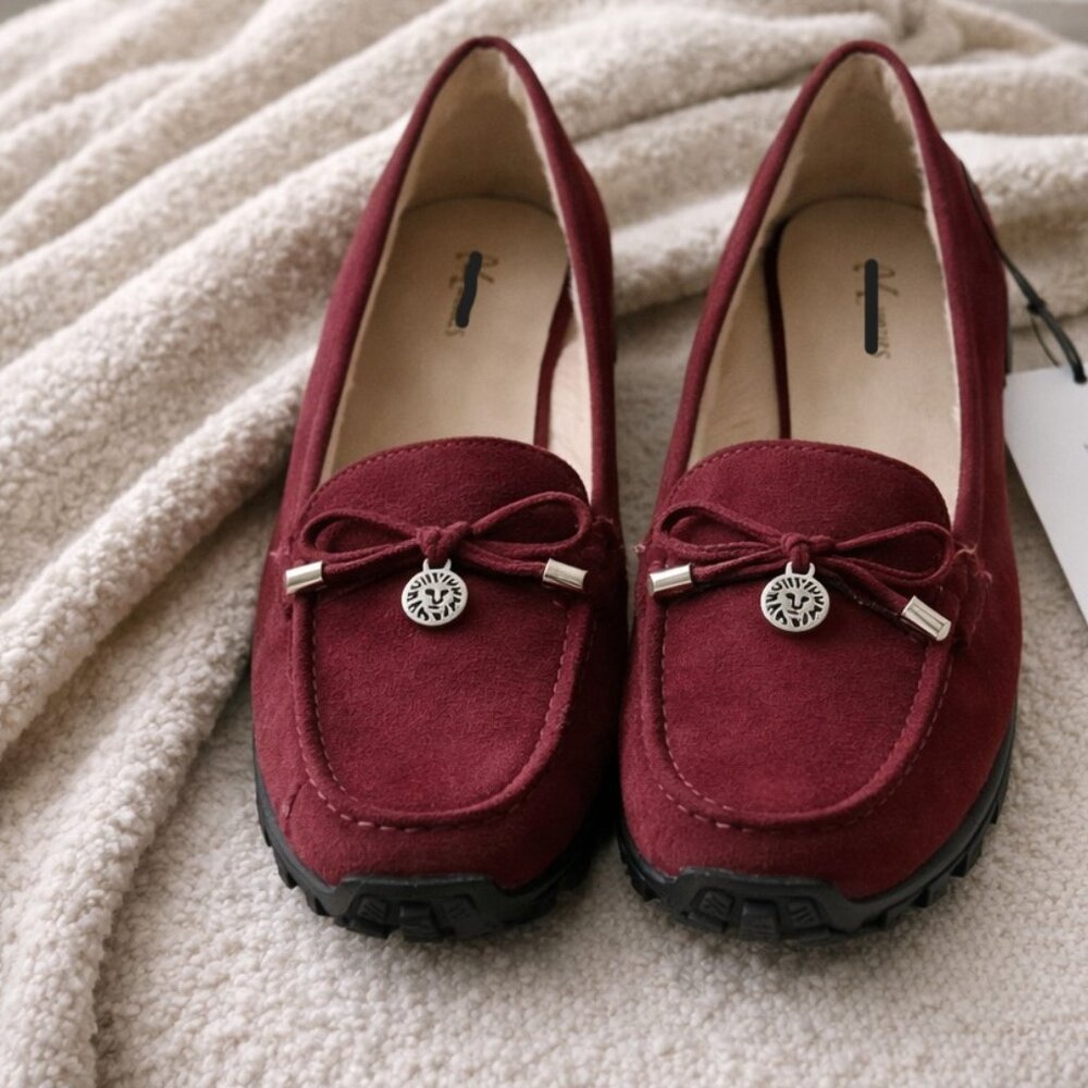 Anne Klein Women's 8.5M Sheree Loafer Mocassin Burgundy Comfort NEW WITH BOX